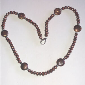 Honora 925 Genuine Cultured Freshwater Elegant Chocolate Pearl Necklace